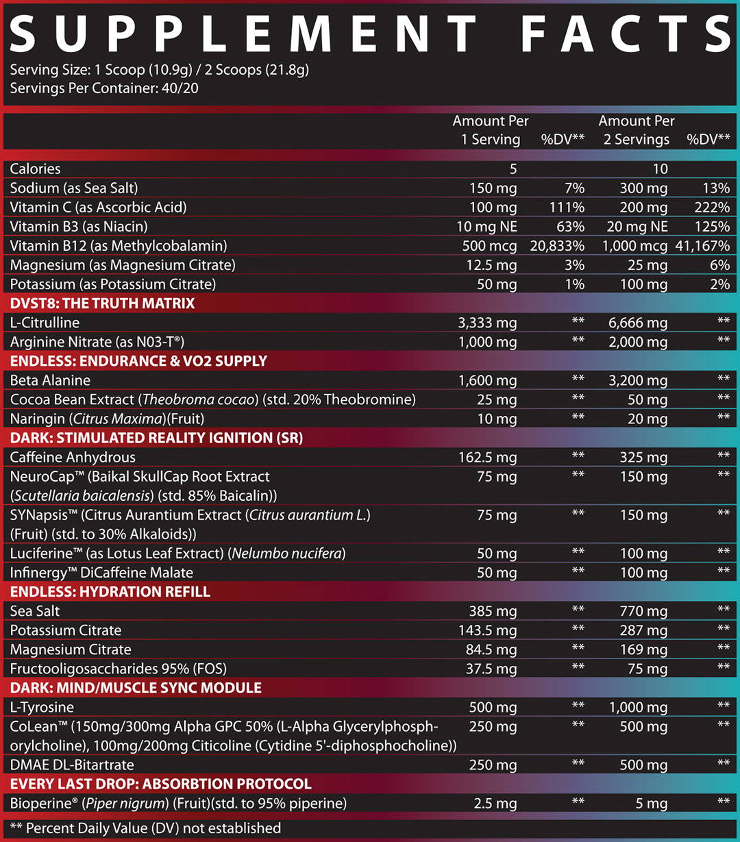 DVST8 Dark pre-workout SFP