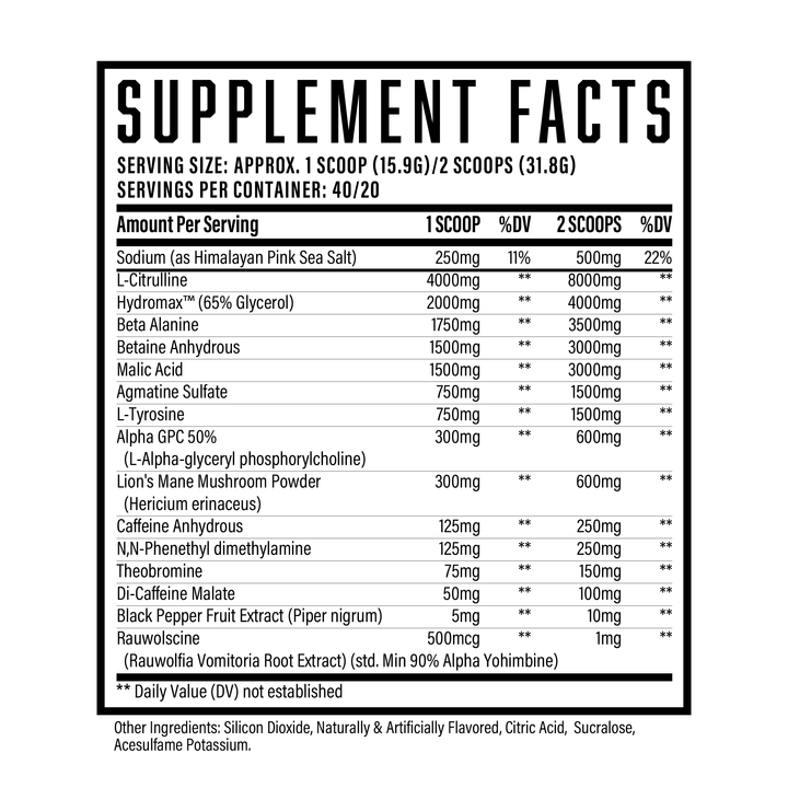 wrecked pre-workout supplement facts