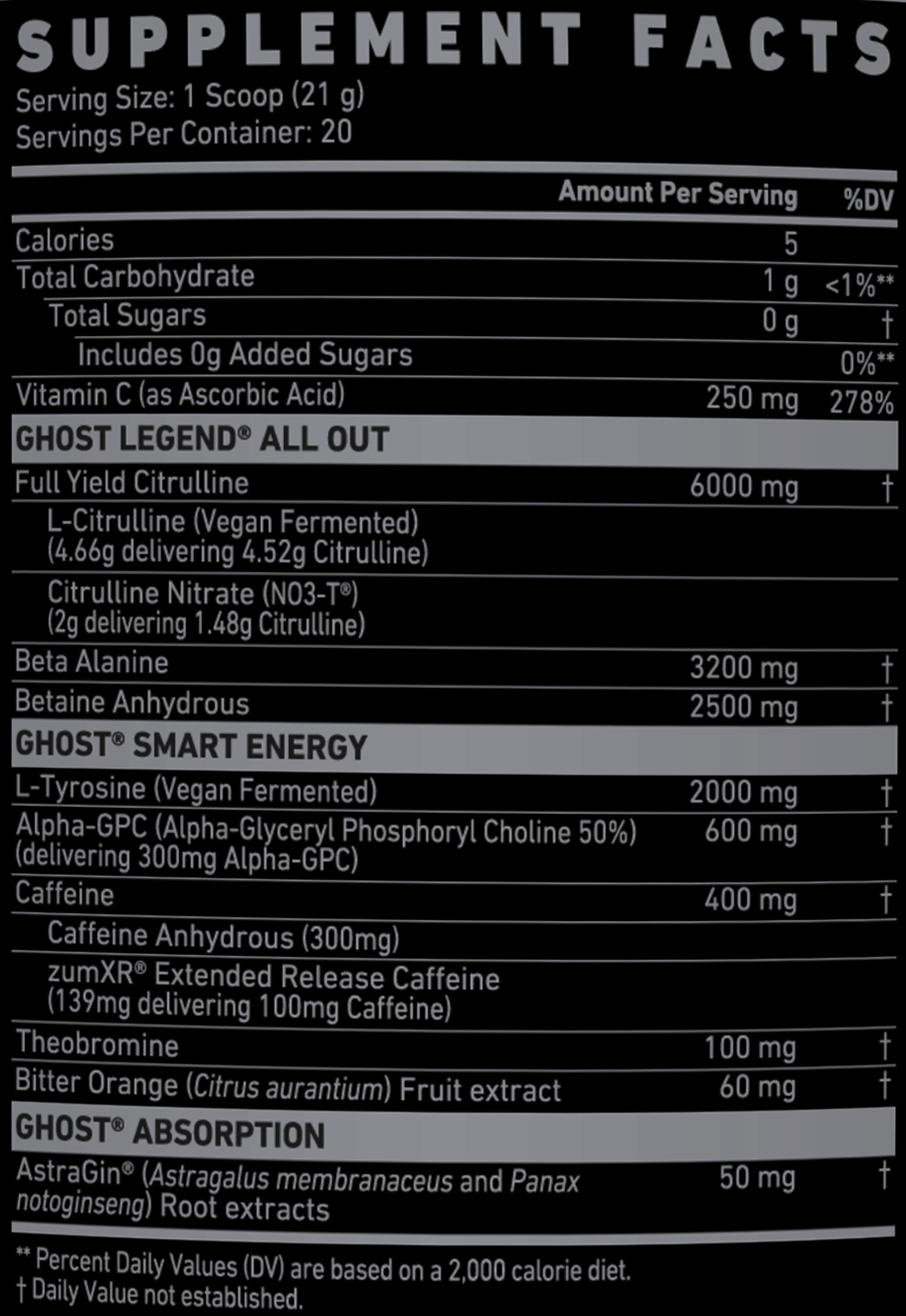 ghost legend all out pre-workout SFP