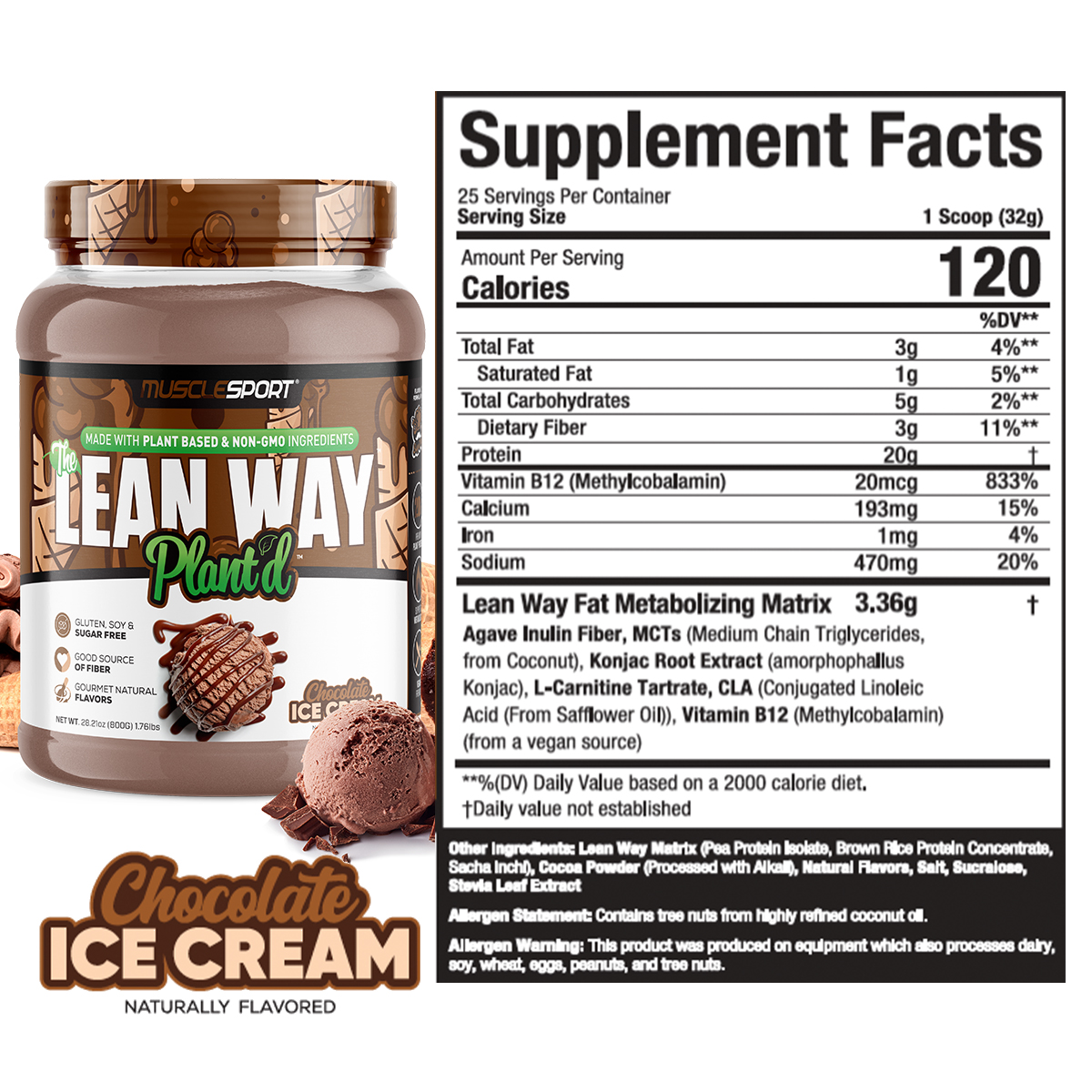 MuscleSport Chocolate Ice Cream