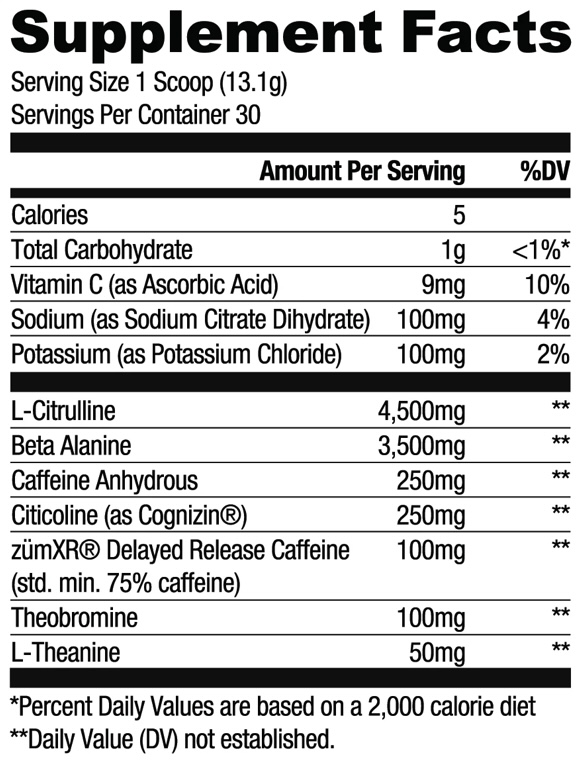 ryse loaded pre-workout supplements facts