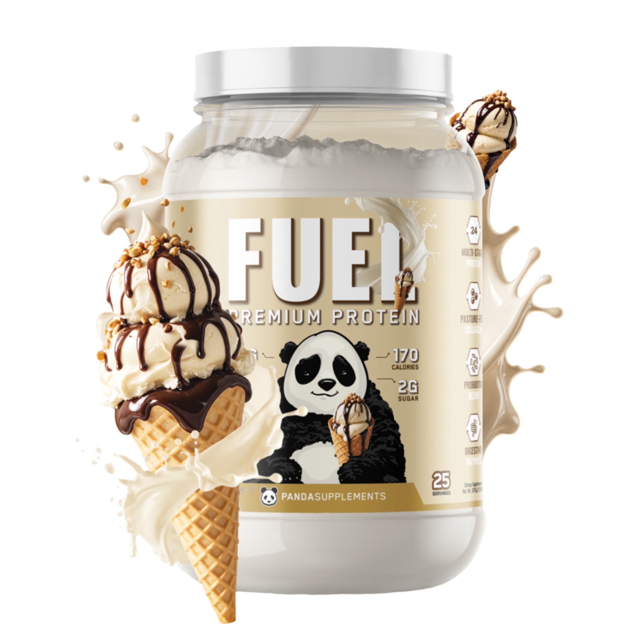 Panda Sundae Cone Protein