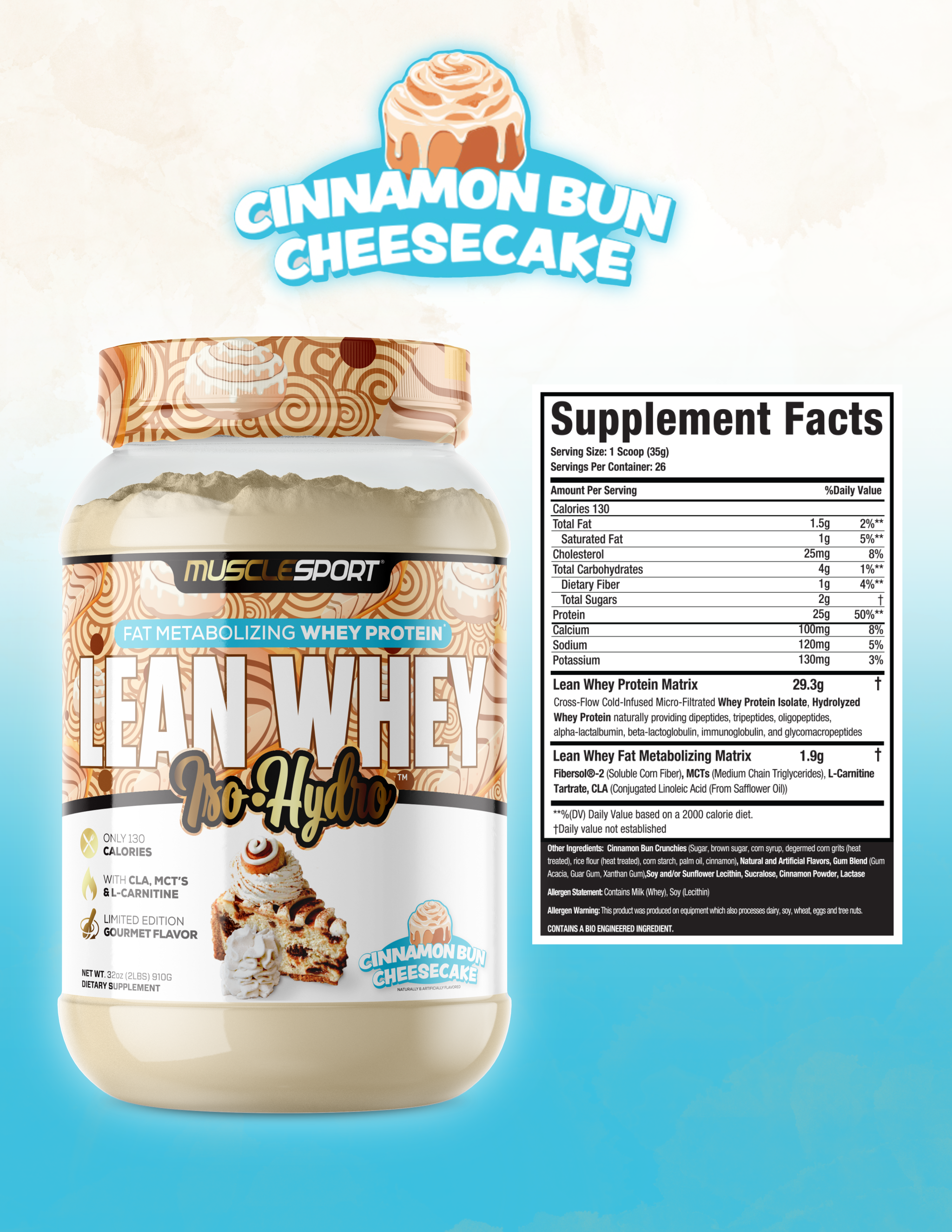 MuscleSport Cinnamon Bun Cheesecake