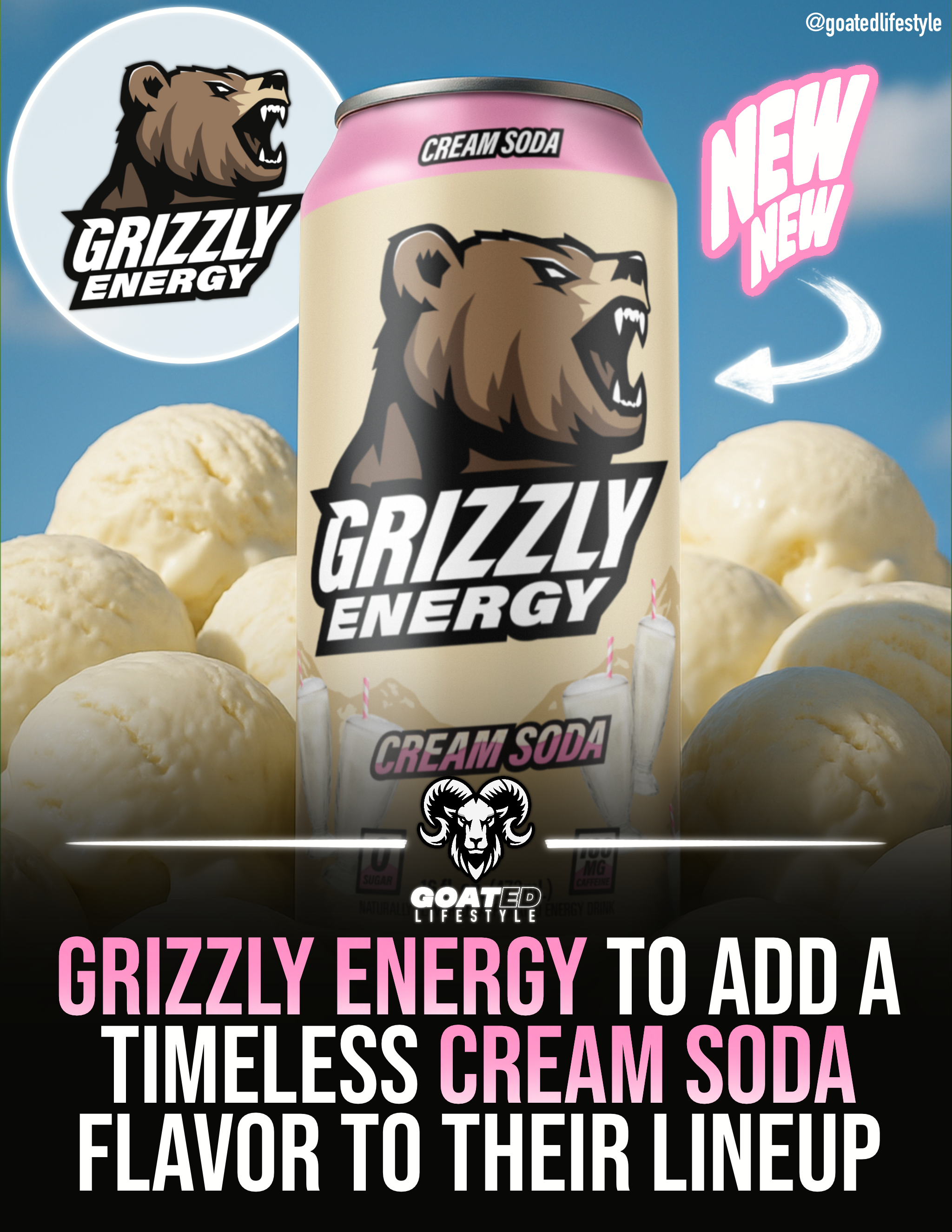 Grizzly Energy Cream Soda